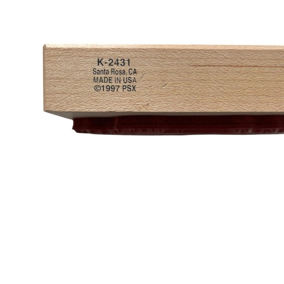 Vintage PSX Rubber Stamp K-2431 Winter Christmas Scene Oval Birds Sleigh House - Picture 4 of 6